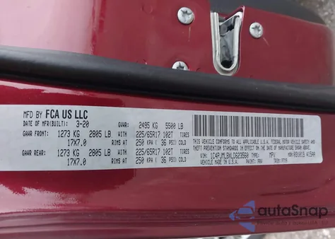 2020 Jeep Cherokee Latitude Plus 4X4 z USA, uszkodzony, nr VIN 1C4PJMLBXLD623560